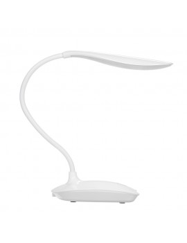 Decdeal Ultralight White LED USB Rechargeable Dimmable Eye-Caring Desk Lamp Touch Control Table Light with 360° Rotatable Head Flexible Hose for Studying Reading Working Camping