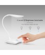 Decdeal Ultralight White LED USB Rechargeable Dimmable Eye-Caring Desk Lamp Touch Control Table Light with 360° Rotatable Head Flexible Hose for Studying Reading Working Camping