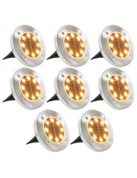 Solar floor lights 8 pcs. LED bulb warm white