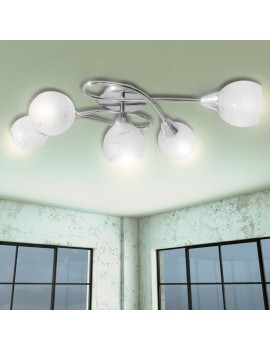 Ceiling lamp with glass shades 5 x E14
