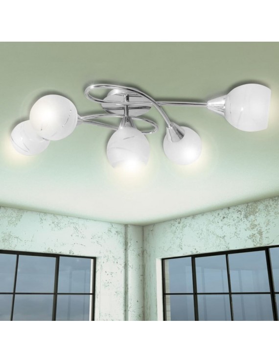 Ceiling lamp with glass shades 5 x E14