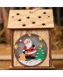 Christmas Luminous Wooden House with Colorful LEDs Light DIY Wood Chalet Christmas Tree Hanging Ornaments Xmas Festival Holiday Decorations Gifts