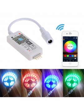Tomshine DC5-28V Mini RGB Wifi Smart Controller Dimmer Output 3 Channels Working for Android / IOS Mobile Phone Free App16 Million Colors 20 Dynamic Modes Support Sound Activated Static Color Changing for LED Strip Light