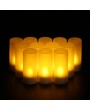 12pcs/set Rechargeable LED Flickering Flameless Candles Tealight Candles Lights with Frosted Cups Charging Base Yellow Light AC100-240V