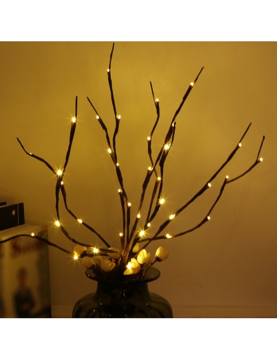 NAWEDA Branch Lights LED Twigs Artificial Willow Twig Lights for Decoration Warm White Battery Powered 20 Inches 20 LED 2 Pack
