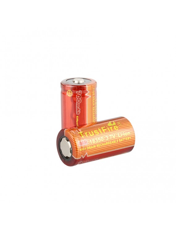 TrustFire 2PCS 18350 700mAh 3.7V IMR Rechargeable High Drain Battery for Electronic Smoke Flashlight