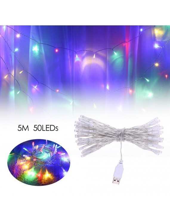 Fairy Lamp USB 50LEDs Ball String Light Decorative Lights for Christmas Wedding Home
