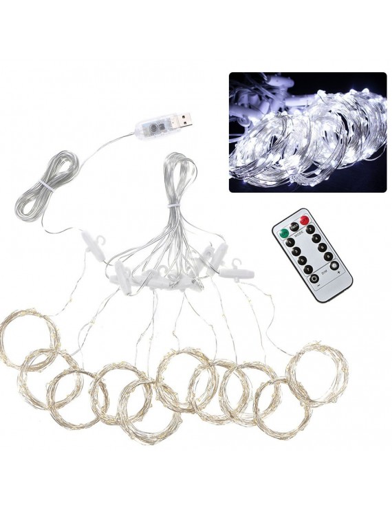 300pcs led Curtain Icicle String Lights Remote Control Waterproof Christmas Fair USB Waterfall Lights Outdoor 3*3 Curtains Lamp Flexible Home Wedding Party Curtain Garden Decor