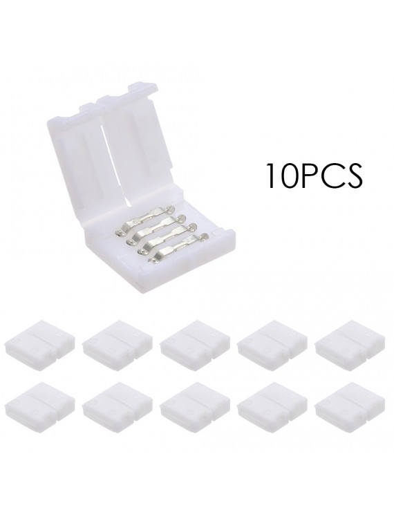 10 Pack White 4 Pins RGB LED Strip Connector Quick Splitter